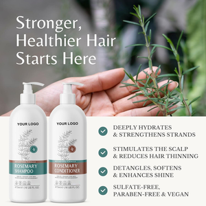 Set <span class=keywords><strong>Shampoo</strong></span> e Balsamo al Rosmarino OEM per Capelli Tinti e Permanentati, Anti-Forfora, Controllo Oleosità, Riparazione, Effetto Luminoso e Setoso - Product Image 3