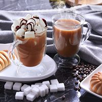 Tasses à café en verre borosilicate transparent de 250 ml (8 oz) à double paroi isolées avec poignée, performance thermique optimale, design moderne, sans BPA