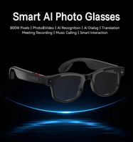 Lunettes Intelligentes de Traduction IA avec Double Caméra, Assistant Vocal IA, Stabilisation d'Image, Appel Vocal Bluetooth, Monture Métallique, Étanchéité IPX4