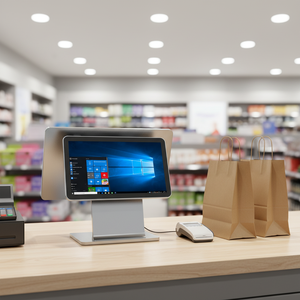 เครื่อง POS ดีไซน์ใหม่ อลูมิเนียมอัลลอยด์ หน้าจอสัมผัส 15.6 นิ้ว <span class=keywords><strong>ราคา</strong></span>โรงงาน ขายส่งระบบ POS <span class=keywords><strong>ราคา</strong></span>ถูก - Product Image 1