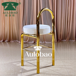 Muebles de bar de diseño único, <span class=keywords><strong>Taburetes</strong></span> de Bar dorados de acero inoxidable <span class=keywords><strong>y</strong></span> mesa alta - Product Image 3