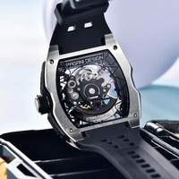 Reloj de Pulsera Mecánico Automático de Lujo para Hombre PAGANI Design PD-YS018, Estilo Esqueleto, Zafiro, Acero Inoxidable, Nuevo y Moderno