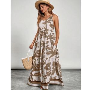 Abito Lungo Maxi Stile Hawaiano <span class=keywords><strong>Aloha</strong></span> Personalizzato per Donna, Stampa Floreale Tropicale, 100% Rayon, Linea A, Taglie Grandi, Stile a Strati per Vacanze - Product Image 5