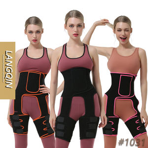 Langqin Sweat Waist <b>Thigh</b> Trainer 3 in 1 Thermal Neoprene Slimming Belt High Compression Sauna Body Shaper for Women Weight Loss - Product Image 1