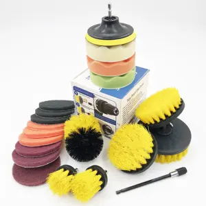 Drill Cleaning Brush Set 20pcs Polishing Pad Toilet Brush Car Cleaning Washing Brush