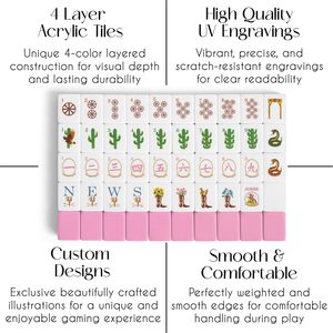 ชุดไพ่นกกระจอกสีชมพูสไตล์ตะวันตก ดีไซน์หวานๆ จาก Sweet <span class=keywords><strong>Jojo</strong></span> พร้อมกระเป๋าอะคริลิค 4 ชั้นแบบพกพา - Product Image 3