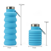 Bouteille d'eau pliable en silicone, best-seller, portable et pliable pour le sport