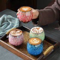 Tasses à café expresso Latte Cappuccino, tasse à thé avec bombilles, en céramique, ensemble de tasses à thé en forme de gourde