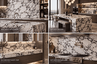 Dalle de marbre Calacatta Viola en pierre naturelle de luxe avec des veines violettes profondes en stock pour panneau mural, plan de travail de cuisine, salle de bain