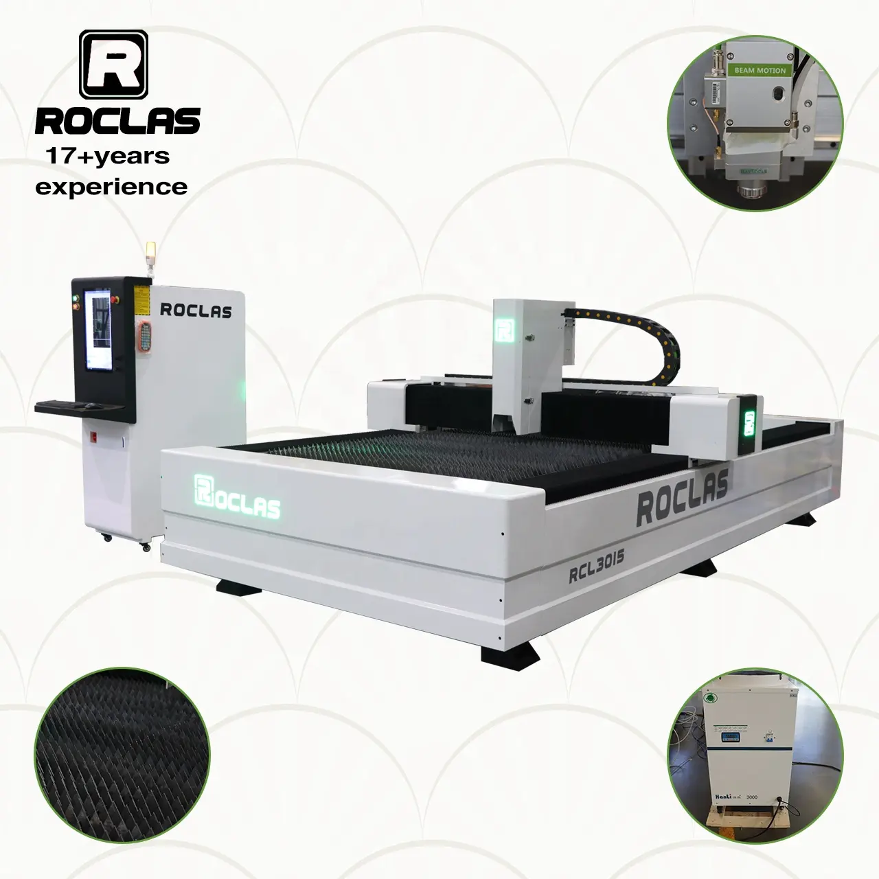 Máquina de corte a laser Roclas Fabricantes 3015 Máquina de corte a laser de metal de fibra 3000w Potência a laser