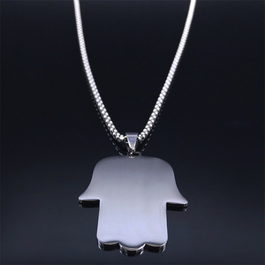 Nuova Collana con Ciondolo Mano di <span class=keywords><strong>Fatima</strong></span> Blu 2026, Gioielli in Acciaio Inossidabile Impermeabile, Moda Uomo e Donna, Vendita all'Ingrosso - Product Image 3