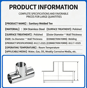 Raccordo a T Saldato Diritto di Alta Qualità in Acciaio Inox SS304/SS316L per Connessioni di Tubi - Product Image 4