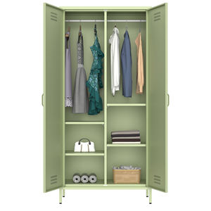 Armoire haute à double porte chambre à coucher casier en acier armoires de rangement de vêtements en métal couple armoire armoires pour maison appartements - Product Image 2