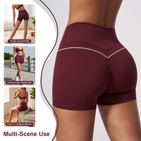 Shorts de compression respirants à séchage rapide pour le sport, effet push-up, pour le yoga et la gym