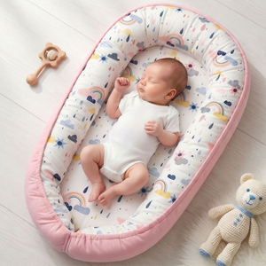 Cuna Portátil para Bebés NZMAN, <span class=keywords><strong>Cama</strong></span> para Bebé en la <span class=keywords><strong>Cama</strong></span>, Colchón de Viaje Plegable de Punto, Lavable, Ropa de <span class=keywords><strong>Cama</strong></span> para Niños - Product Image 1