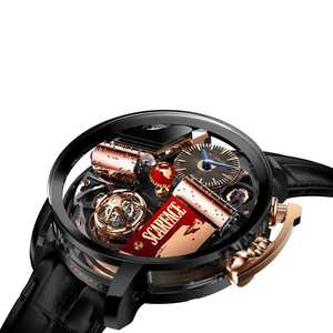 Bố Già âm nhạc Bộ Xương hai mặt chống nước Đồng hồ nam cao cấp kinh doanh đồng hồ da Silicone tùy chọn chất liệu - Product Image 4