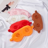Masque de sommeil en satin de soie brodé floral avec sangle élastique, respirant et doux, pour la méditation, la prévention des cernes et l'obscurcissement