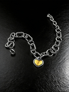 Pulsera de Cable de Acero Inoxidable para Mujer: Una Pulsera de Cadena Trenzada en Forma de Corazón, Joyería Exquisita Perfecta para Uso Diario - Product Image 4