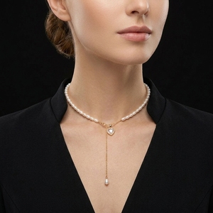 Collier de perles pour voyage, design bohème, chaîne de fleurs, coquillage, perles, accessoires de festival, vacances, collier de perles - Product Image 1