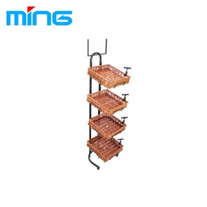 Siêu Thị Trái Cây Bia Bánh Mì Giá <span class=keywords><strong>4</strong></span> Tier Giỏ Đứng Đăng Clips Wicker Backery Giá Sản Xuất Thực Phẩm Tầng Hiển Thị - Product Image 2
