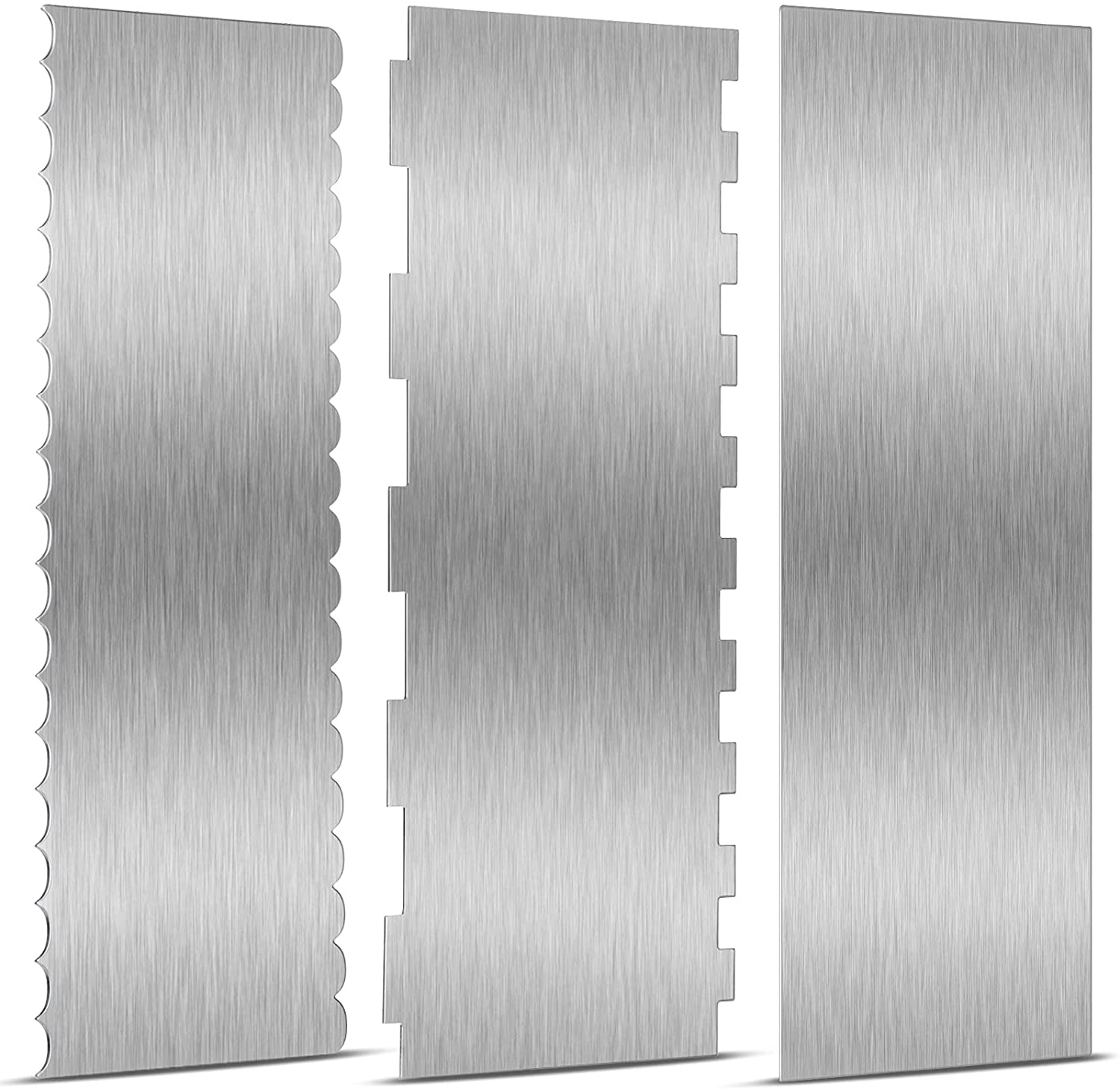 2 Raschietti Per Torte In Acciaio Inox – 22x8 Cm, Spatola 2 In 1 Per Crema Al Burro, Strumento Per Decorazione Fai Da Te - 2
