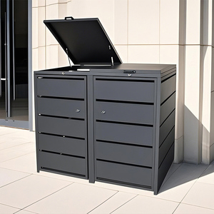 Cubo <span class=keywords><strong>de</strong></span> almacenamiento impermeable para exteriores con marco <span class=keywords><strong>de</strong></span> metal, parte superior abierta, contenedor con ruedas <span class=keywords><strong>de</strong></span> fácil montaje, contenedor <span class=keywords><strong>de</strong></span> basura económico - Product Image 2