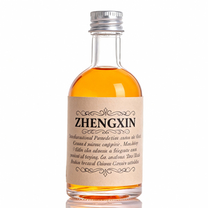 100ml Round Mini Liquor Samples Clear Glass Liquor Bottle with Custom Labeling for Vodka <strong>Gin</strong> &amp; <strong>Ginger</strong> Juice Brands - Product Image 2