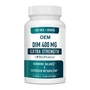 남성과 여성을위한 Bioperine을 함유 한 OEM 호르몬 균형 및 에스트로겐 대사 추가 강도 DIM 보충 DIM 캡슐