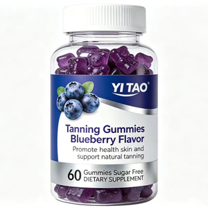 Gomitas bronceadoras OEM, gomitas vitamínicas con sabor a arándanos, que promueven la salud de la piel y mejoran el efecto bronceador - Product Image 1