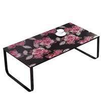 Nappe de table en vinyle imprimé RNPT, PVC, 3D, multicolore, motif floral, fond noir, rectangulaire, pour restaurant, hôtel, banquet