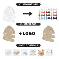 Ensemble de Vêtements Enfant Unisexe en Gros : Hauts à Manches Longues et Demi-Zip Col Montant, Shorts à Cordon de Serrage – Survêtement Garçons et Filles