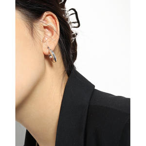 18พันสีเหลืองทองขัด23มิลลิเมตร925เงินสเตอร์ลิงสามเหลี่ยมหลอดต่างหูห่วง - Product Image 4