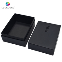 Emballage de luxe personnalisé pour cosmétiques et parfums, boîte rigide en carton noir mat à deux pièces avec couvercle et base, pour bougies