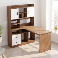 Table d'ordinateur de bureau longue en forme de L, moderne et simple avec tiroir, armoire de rangement pour ordinateur portable