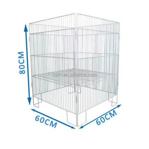 RH-DC2424-<span class=keywords><strong>WH</strong></span> 600*600*800mm Soporte de exhibición de alambre blanco con cesta, jaula de promoción desmontable, jaula de alambre cuadrada - Product Image 3