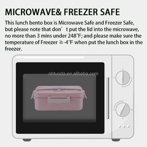 Stackable Bento Box dành cho người lớn ăn trưa Box Kit với Spoon & Fork, 3 ngăn rơm lúa mì bữa ăn Prep container - Product Image 3