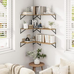 Wooden <b>Wall</b> <b>Shelf</b> With Metal Brackets 23.6 Inch <b>Floating</b> <b>Shelf</b> For Kitchen Storage Heavy Duty 40 Lbs Capacity - Product Image 2
