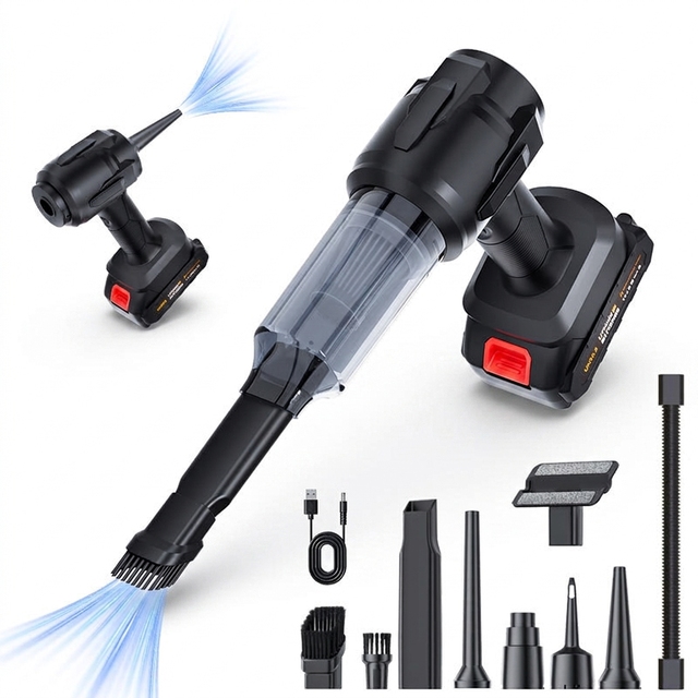 Portable Brushless Cordless Car Vacuum Cleaner 20000Pa Strong Suction Handheld Wireless Charging for Vehicle Home Dual Use