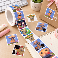 Nouvelles étiquettes autocollantes personnalisées rondes et adorables pour emballages de cadeaux et de collations, avec logo