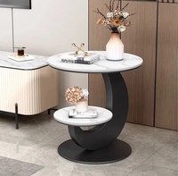 Petite table d'appoint ronde double couche créative et haut de gamme pour salon balcon meubles de maison mobiles de style ferme