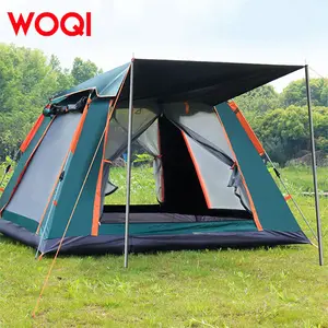 WOQI 8-10 personnes camping extérieur vert 2 pièces avec grande tente tente de rassemblement familial