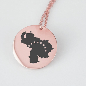 Venezuela Bản Đồ Vòng Cổ 18K Oro Laminado Venezuela Trang Sức Vòng Cổ Joyeria Fina Thép Không Gỉ De Trung Quốc Vàng Đầy Đồ Trang Sức - Product Image 3