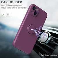 Coques de téléphone antichoc en silicone liquide avec anneau magnétique pour iPhone 17 16 15 14 13 12 11 Pro Max Mini XR 8 7 Plus