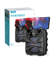 Haut-parleur portable sans fil de 3 pouces avec lumière extérieure, caisson de basses, TWS, FM, USB