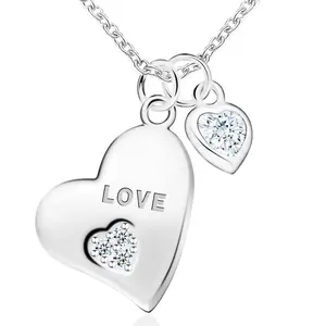 Natural Stone Custom Letter Tiny Heart Name 925 Jewelry Sterling Silver Necklace
