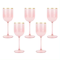 Logo personnalisé 16oz PP tasse colorée rose blanc noir flûte à champagne en plastique verre pour restaurant à domicile