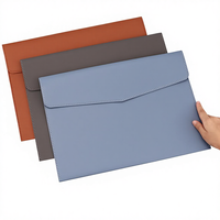 Carpeta de Documentos A4 de Cuero PU, Bolsa de Archivo con Cierre de Solapa, Logotipo Personalizado, Organizador de Portafolio de Oficina