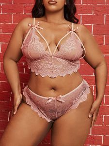 Promoción 2026: Nuevo Conjunto de Lencería Femenina al por Mayor, Color Rosa, Lencería Sexy de Dos Piezas con Encaje, Espalda Descubierta, Transparente - Product Image 2