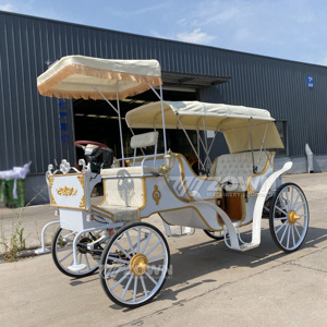 Les plus populaires chariots royaux Cendrillon sans cheval électrique à 4 roues chariot à chevaux princesse chariot touristique en vente - Product Image 4