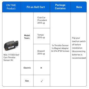 Kit de capteur d'accélérateur compatible avec les voiturettes de golf Club Car 2010 et modèles ultérieurs Precedent/<span class=keywords><strong>Tempo</strong></span>/Onward à essence, avec ensemble de pédale d'accélérateur de 2e génération - Product Image 6